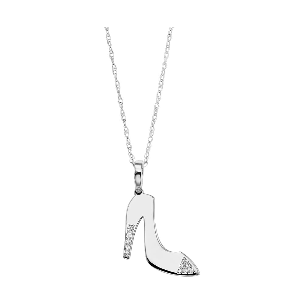 10Kt White Gold Diamond 1/25Ctw Pendant