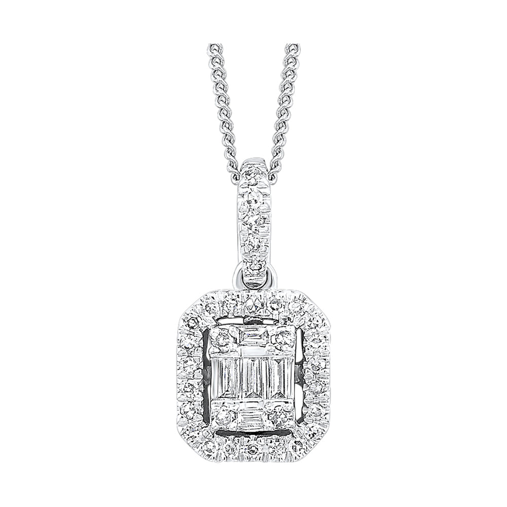 14Kt White Gold Diamond 1/10Ctw Pendant