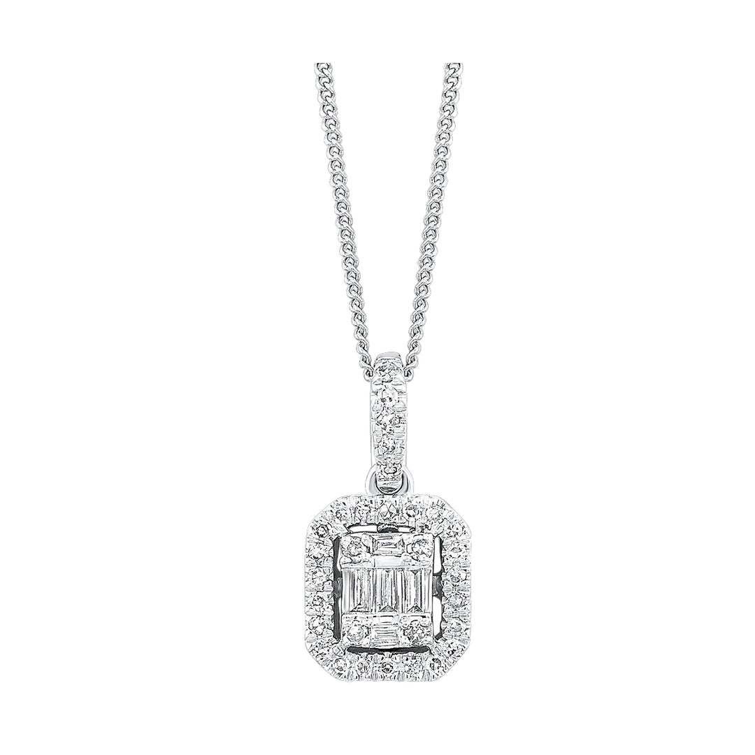 14Kt White Gold Diamond 1/4Ctw Pendant