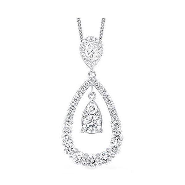 14Kt White Gold Diamond 1 3/8Ctw Pendant
