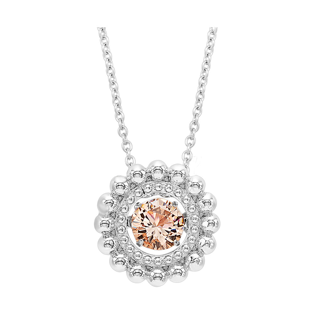 Silver Morganite 1Ctw Pendant