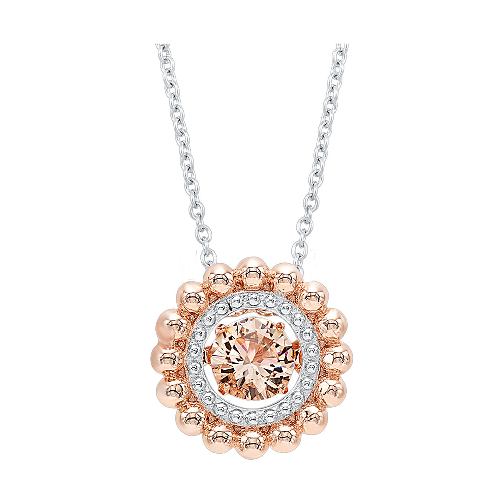 Silver White Rose Morganite 1Ctw Pendant