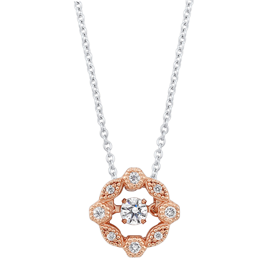 Silver White Rose Pendant