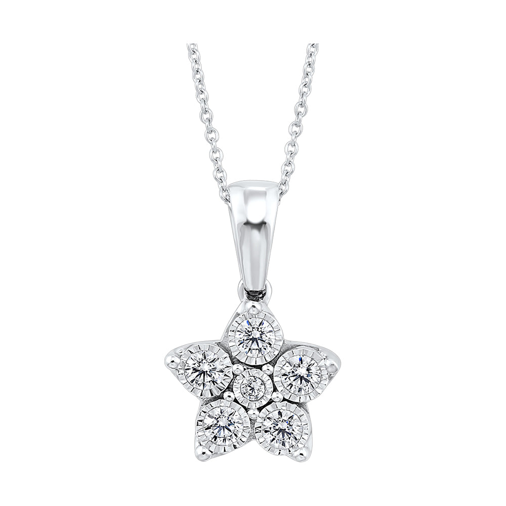 Silver Diamond 1/25Ctw Pendant