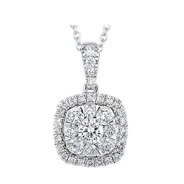 14Kt White Gold Diamond 1Ctw Pendant