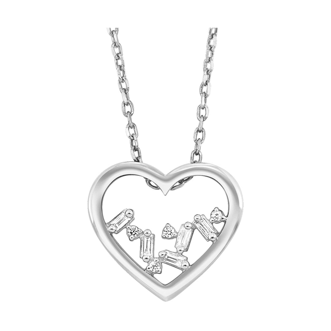14Kt White Gold Diamond 1/20Ctw Pendant