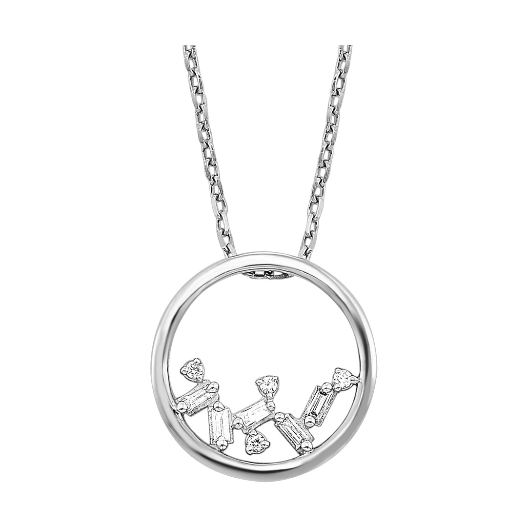 14Kt White Gold Diamond 1/20Ctw Pendant