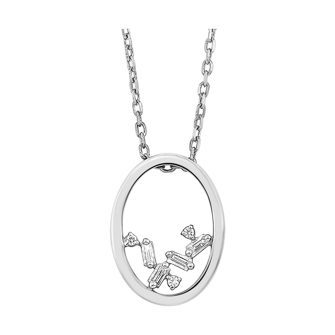 14Kt White Gold Diamond 1/25Ctw Pendant