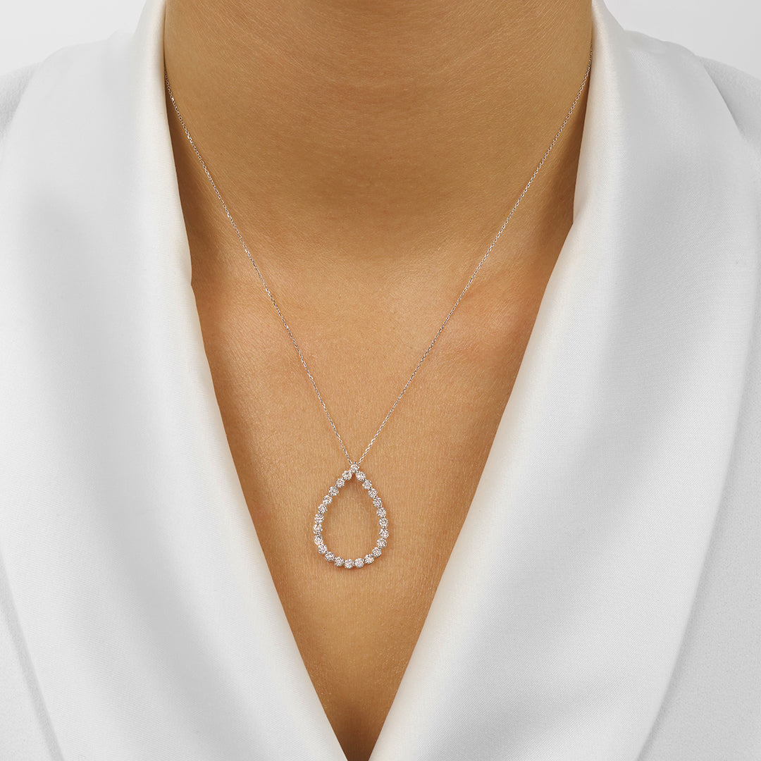 14Kt White Gold Diamond 1Ctw Pendant