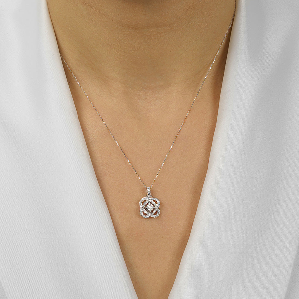 14Kt White Gold Diamond 1/2Ctw Pendant