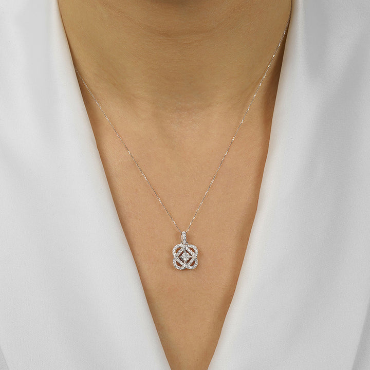14Kt White Gold Diamond 1/2Ctw Pendant