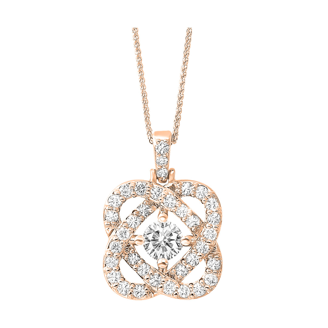 14Kt Rose Gold Diamond 1Ctw Pendant