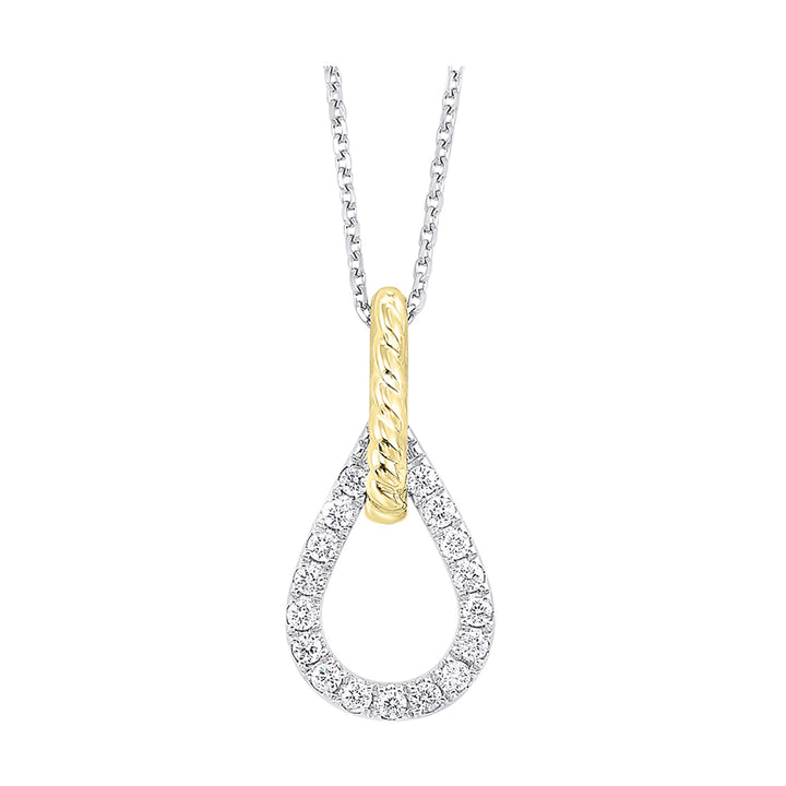 14Kt White Yellow Gold Diamond 1/7Ctw Pendant