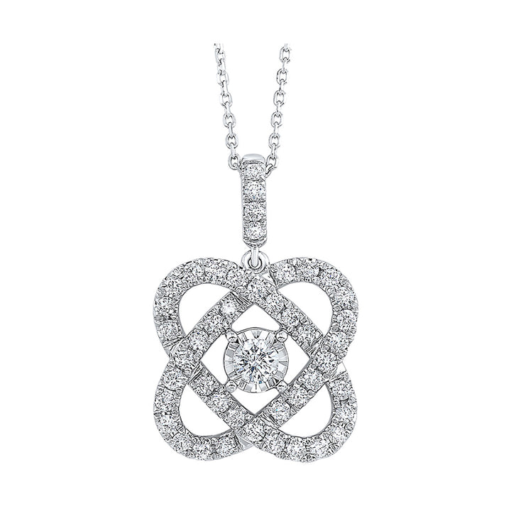 14Kt White Gold Diamond 1/2Ctw Pendant
