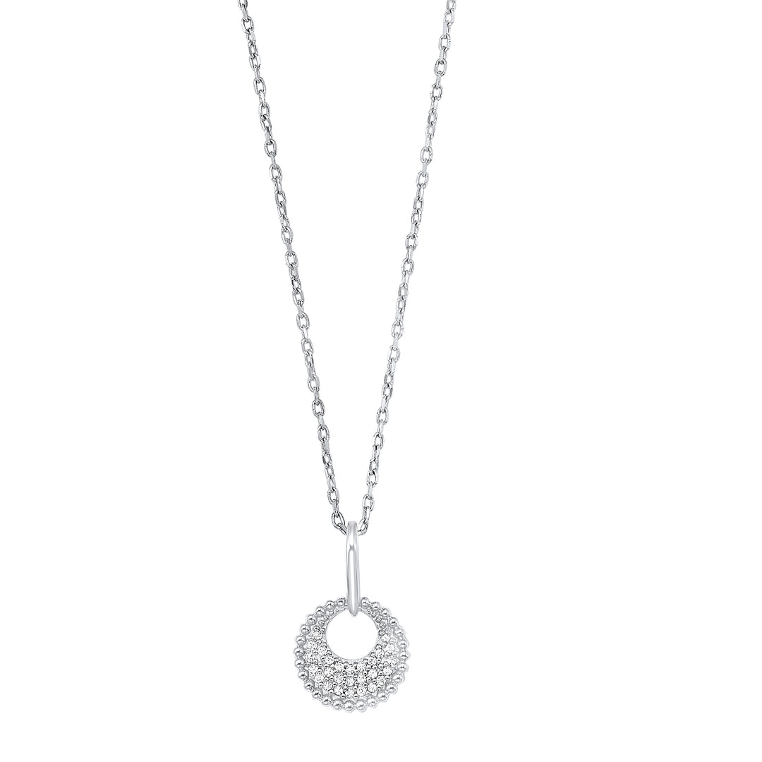 14Kt White Gold Diamond 1/20Ctw Pendant