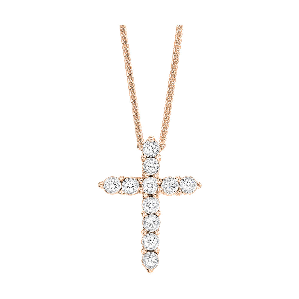 10Kt Rose Gold Diamond 1/10Ctw Pendant