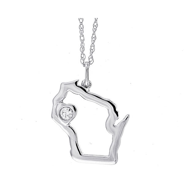 Silver Diamond 1/25Ctw Pendant