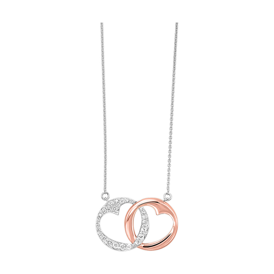 Gold Silver White Rose Diamond 1/5Ctw Pendant
