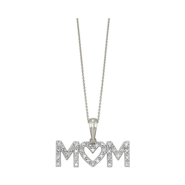 10Kt White Gold Diamond 1/5Ctw Pendant