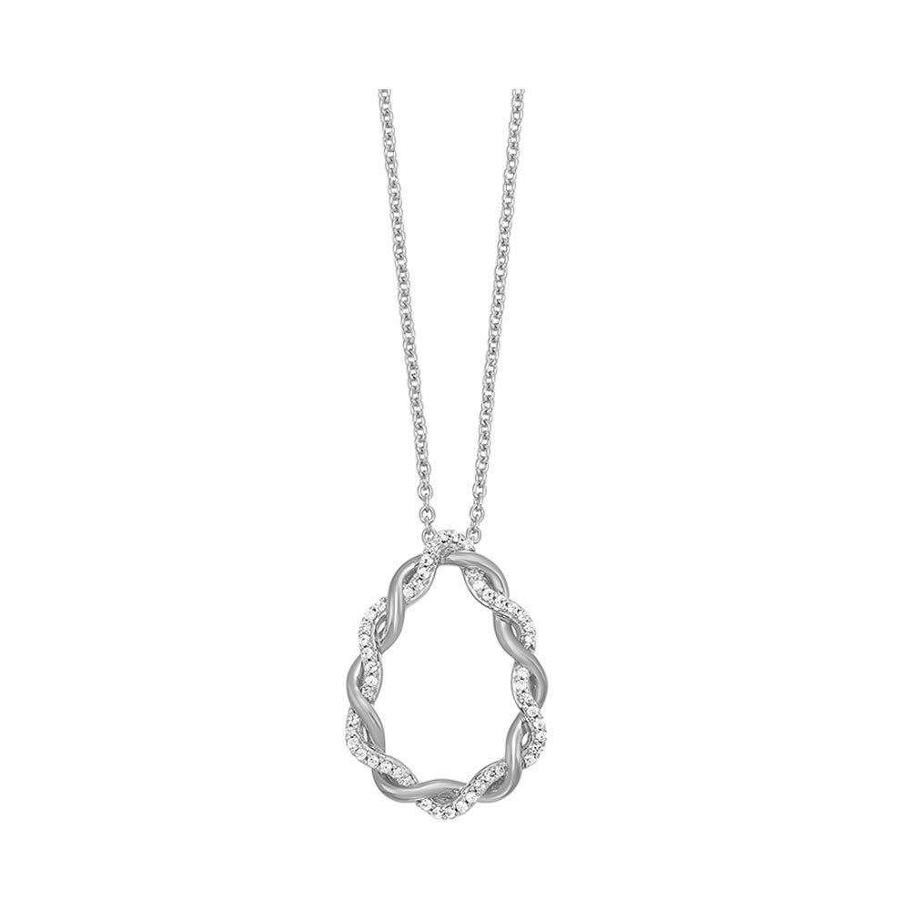 10Kt White Gold Diamond 1/6Ctw Pendant