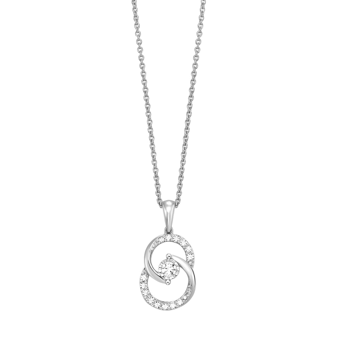10Kt White Gold Diamond 1/4Ctw Pendant