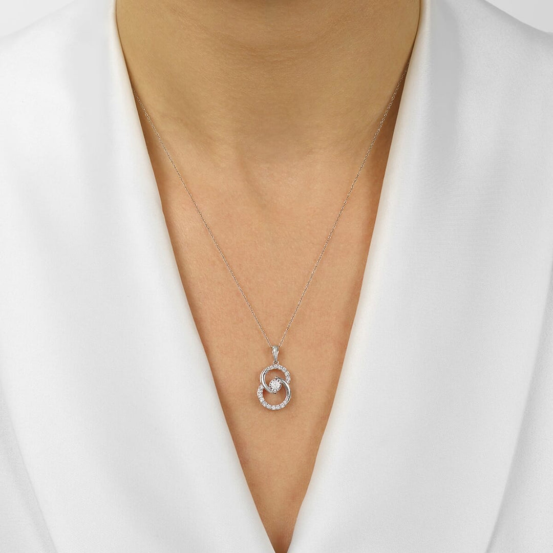 10Kt White Gold Diamond 1/4Ctw Pendant