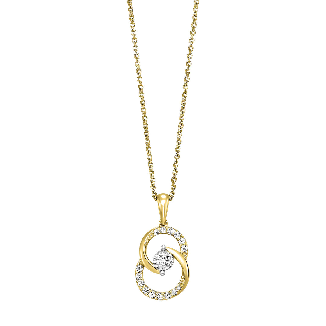 10Kt Yellow Gold Diamond 1/4Ctw Pendant
