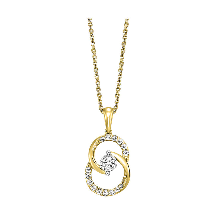 14Kt Yellow Gold Diamond 1/4Ctw Pendant