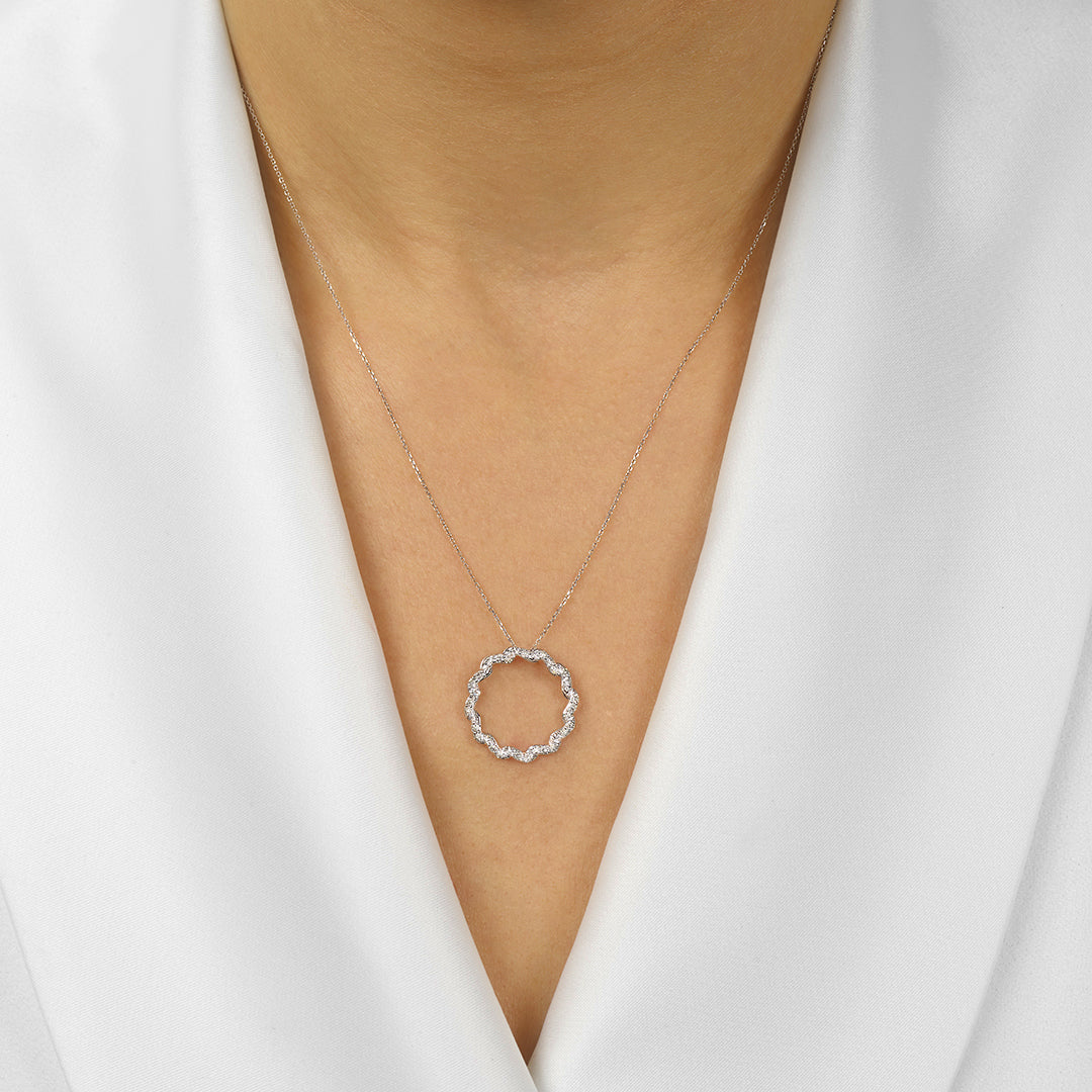 14Kt White Gold Diamond 1/4Ctw Pendant
