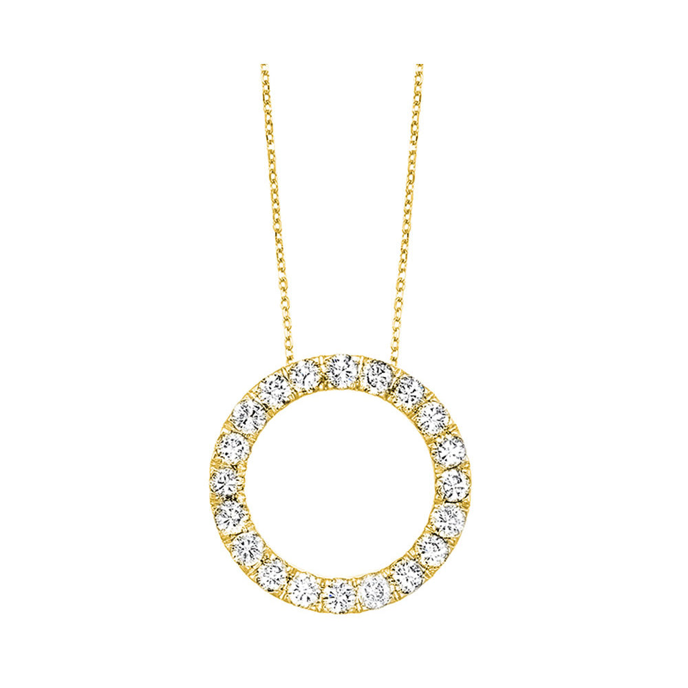 Silver White Yellow Diamond 1/4Ctw Pendant