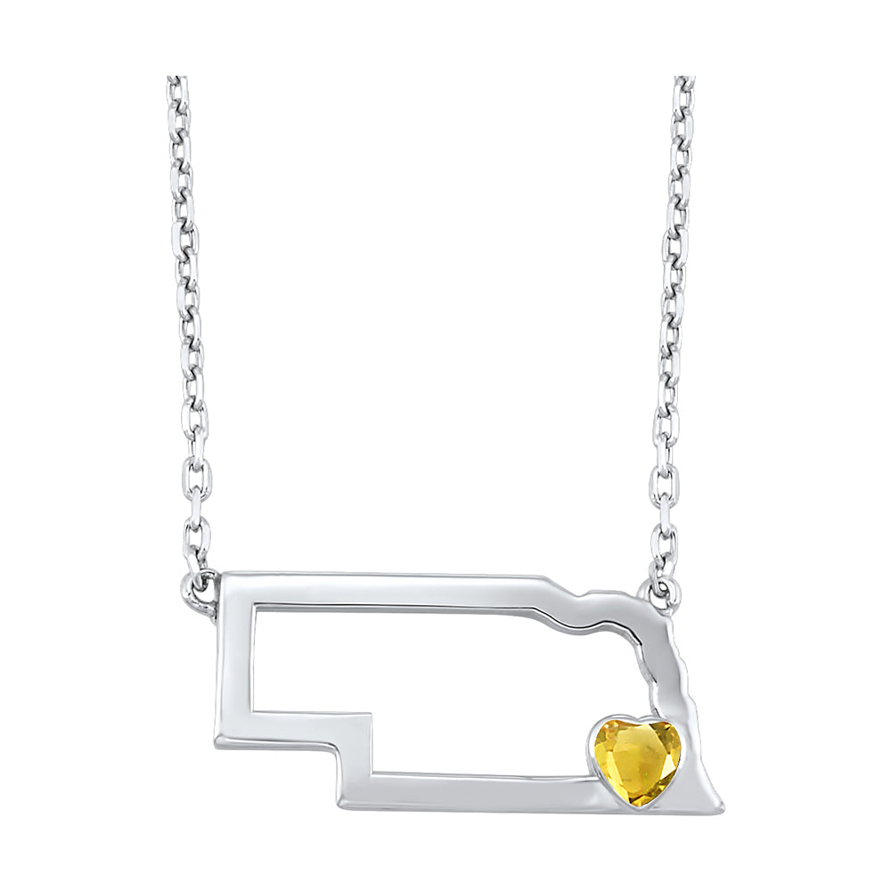 Silver Citrine 1/8Ctw Pendant