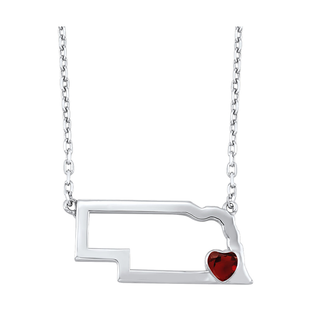Silver Garnet 1/8Ctw Pendant