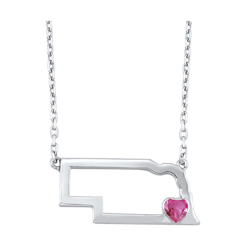 Silver Pink Tourmaline 1/7Ctw Pendant