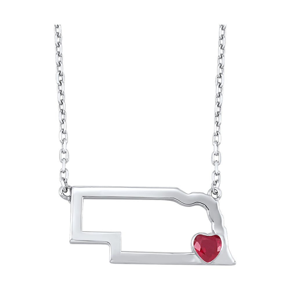 Silver Ruby 1/7Ctw Pendant