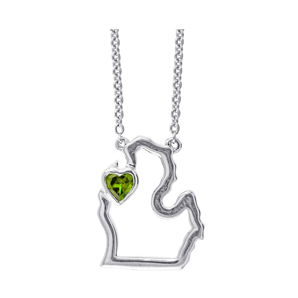 Silver Peridot 1/7Ctw Pendant