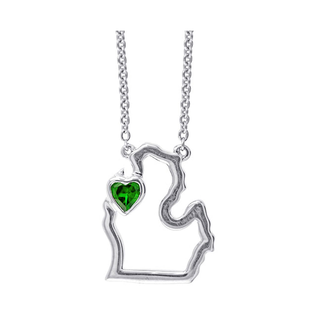 Silver Emerald 1/7Ctw Pendant