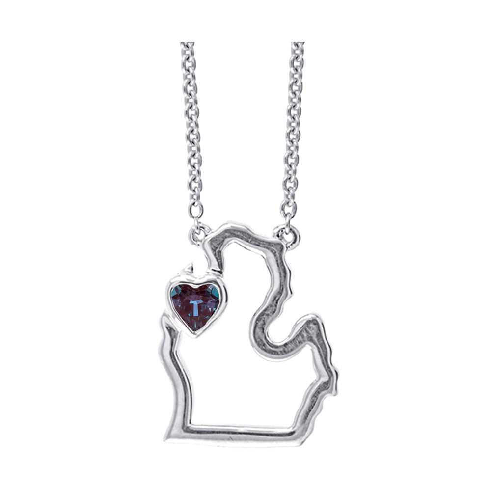 Silver Syn Alexandrite 1/7Ctw Pendant