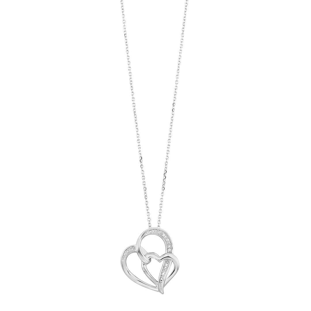 Silver White Diamond 1/20Ctw Pendant