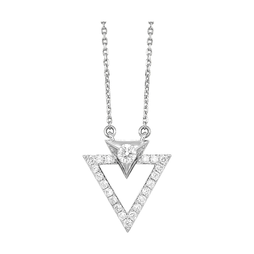 14Kt White Gold Diamond 1/4Ctw Pendant