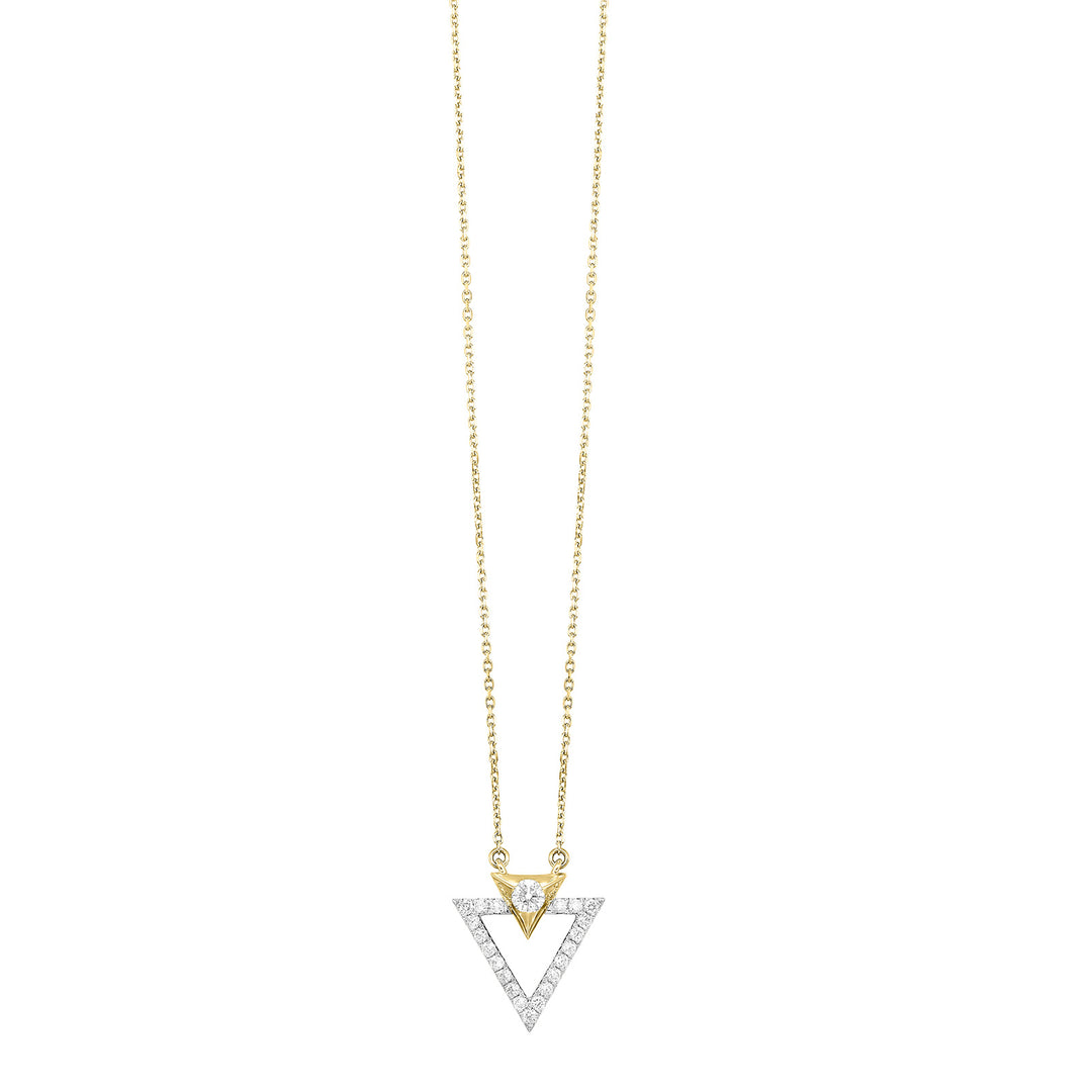 14Kt White Yellow Gold Diamond 1/4Ctw Pendant