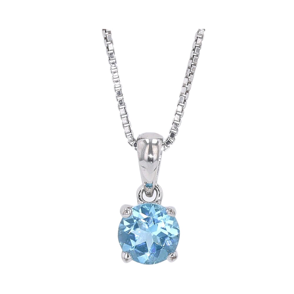 Silver Blue Topaz 5/8Ctw Pendant