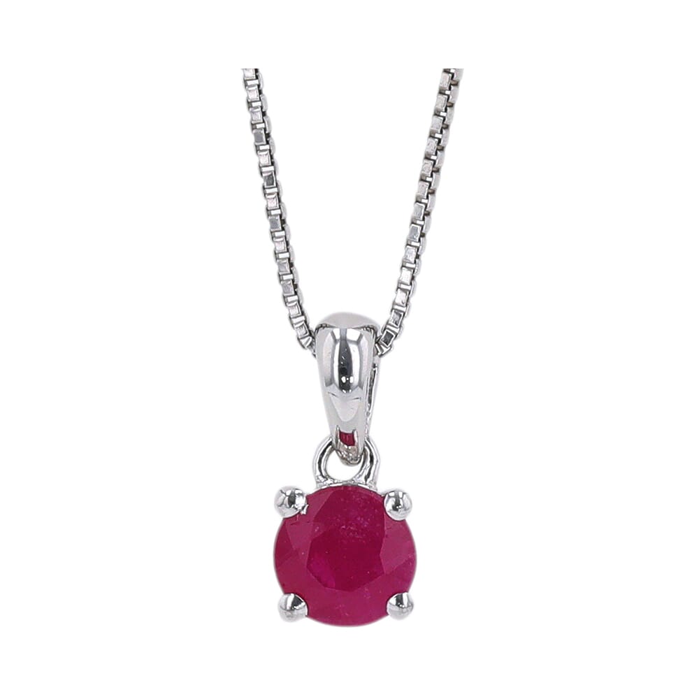 Silver Ruby 5/8Ctw Pendant