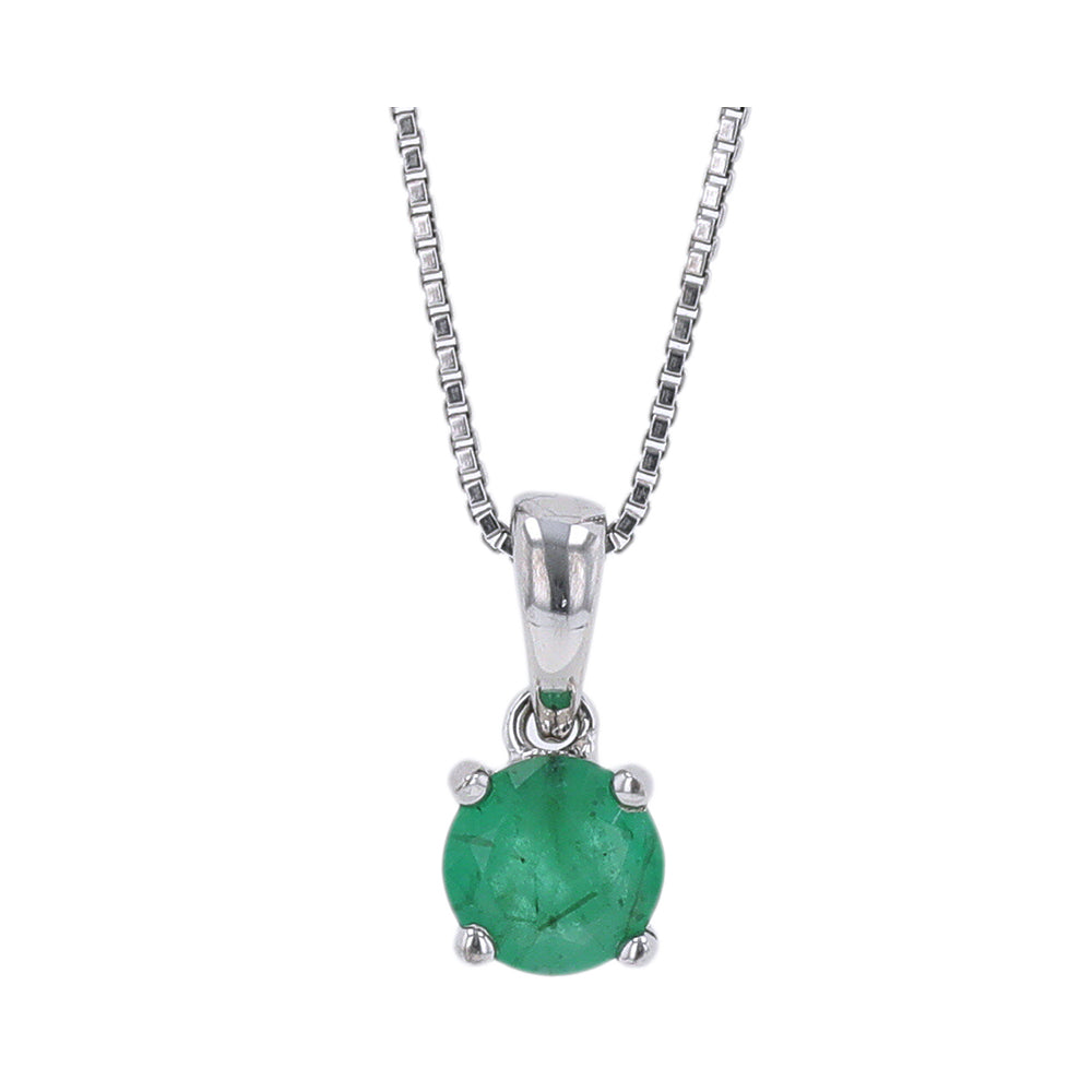 Silver & Emerald 1/2Ctw Pendant