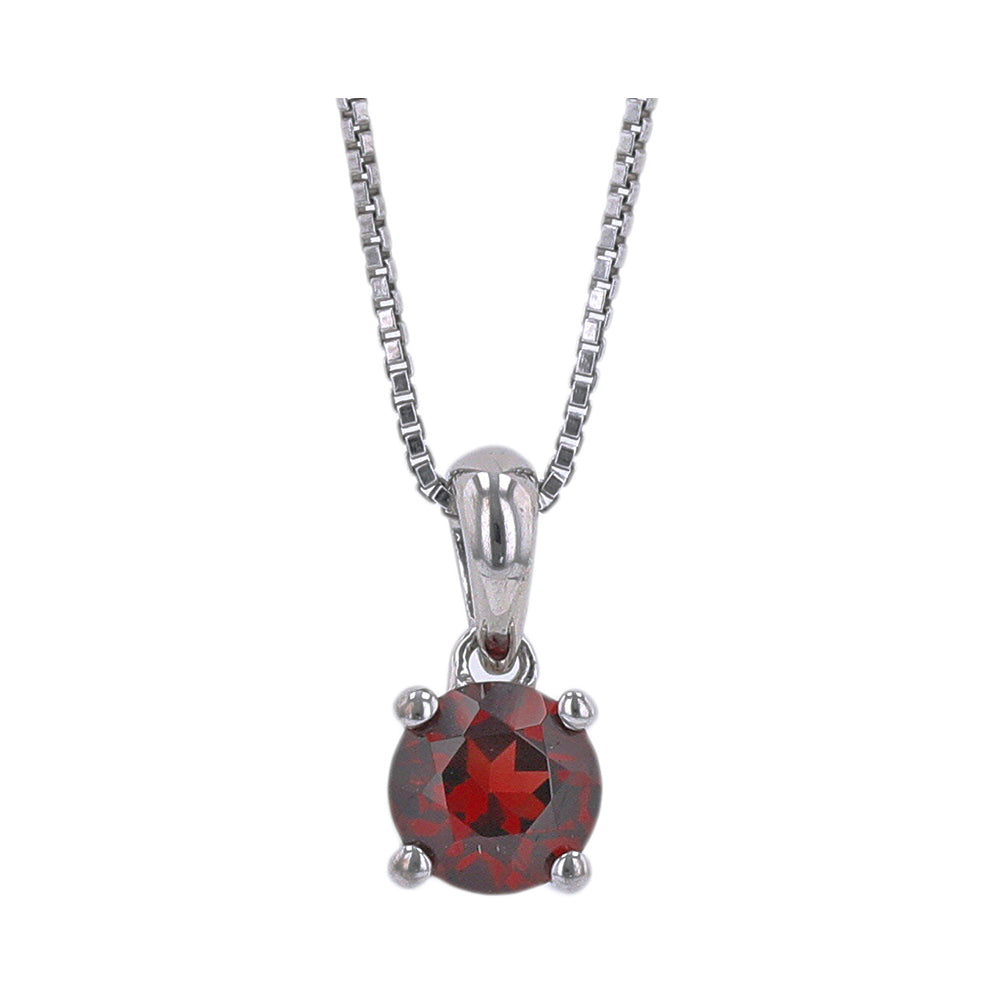 Silver & Garnet 5/8Ctw Pendant
