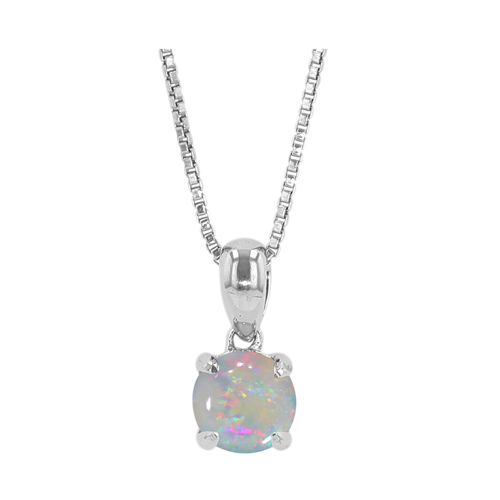 Silver & Opal 5/8Ctw Pendant