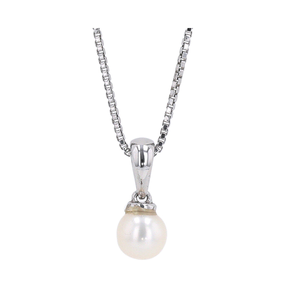 Silver & Pearl 5/8Ctw Pendant