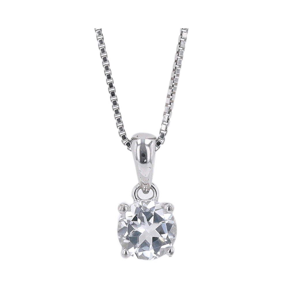 Silver & White Topaz 5/8Ctw Pendant