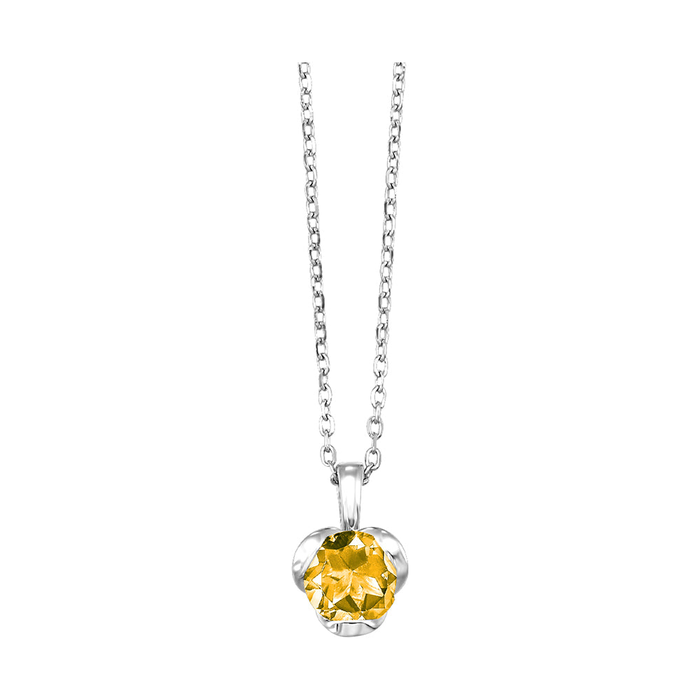 Silver Citrine 1/2Ctw Pendant