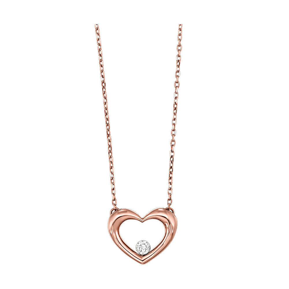 10Kt Rose Gold Diamond 1/20Ctw Pendant