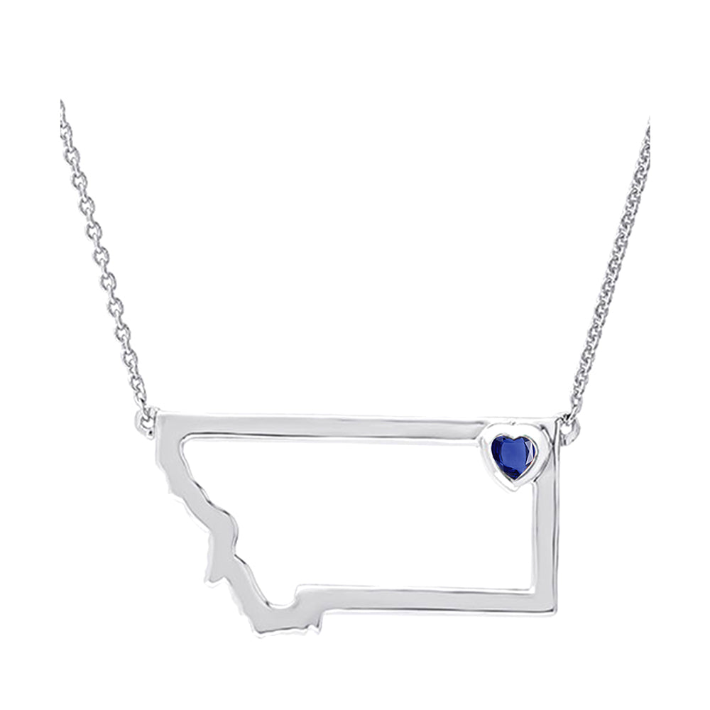 Silver Sapphire 1/7Ctw Pendant